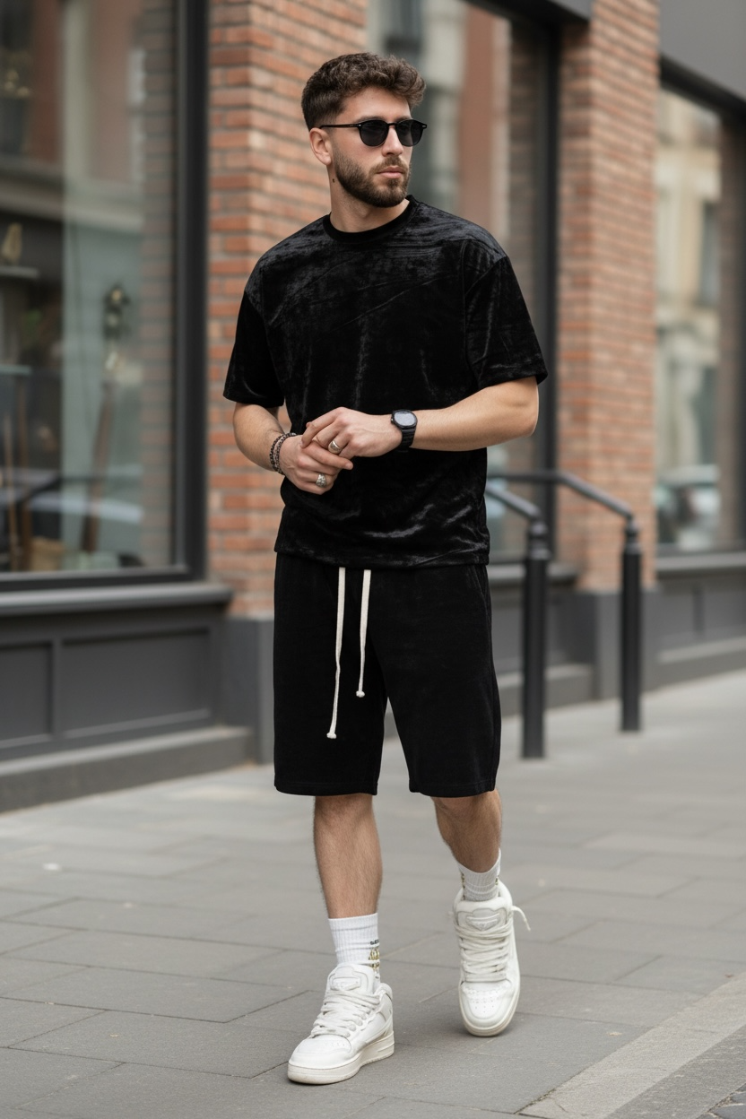 Coordinato ciniglia black