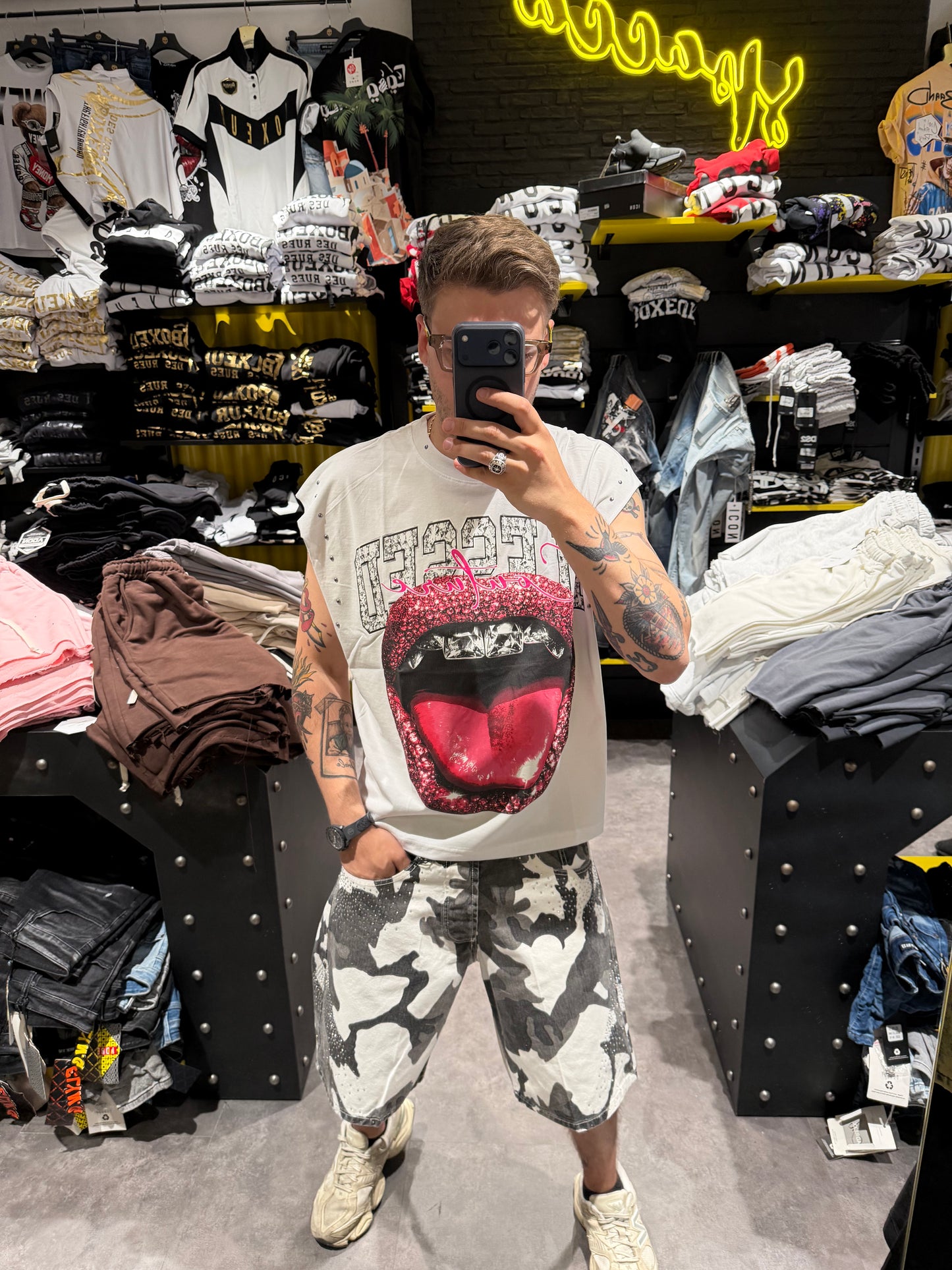 Jeans military brillant