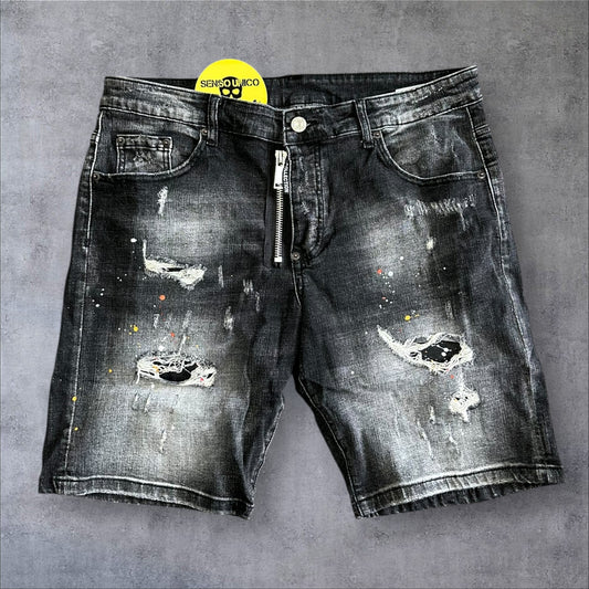 Jeans Short black biker