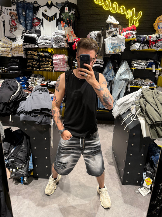 Canotta fashion borchie