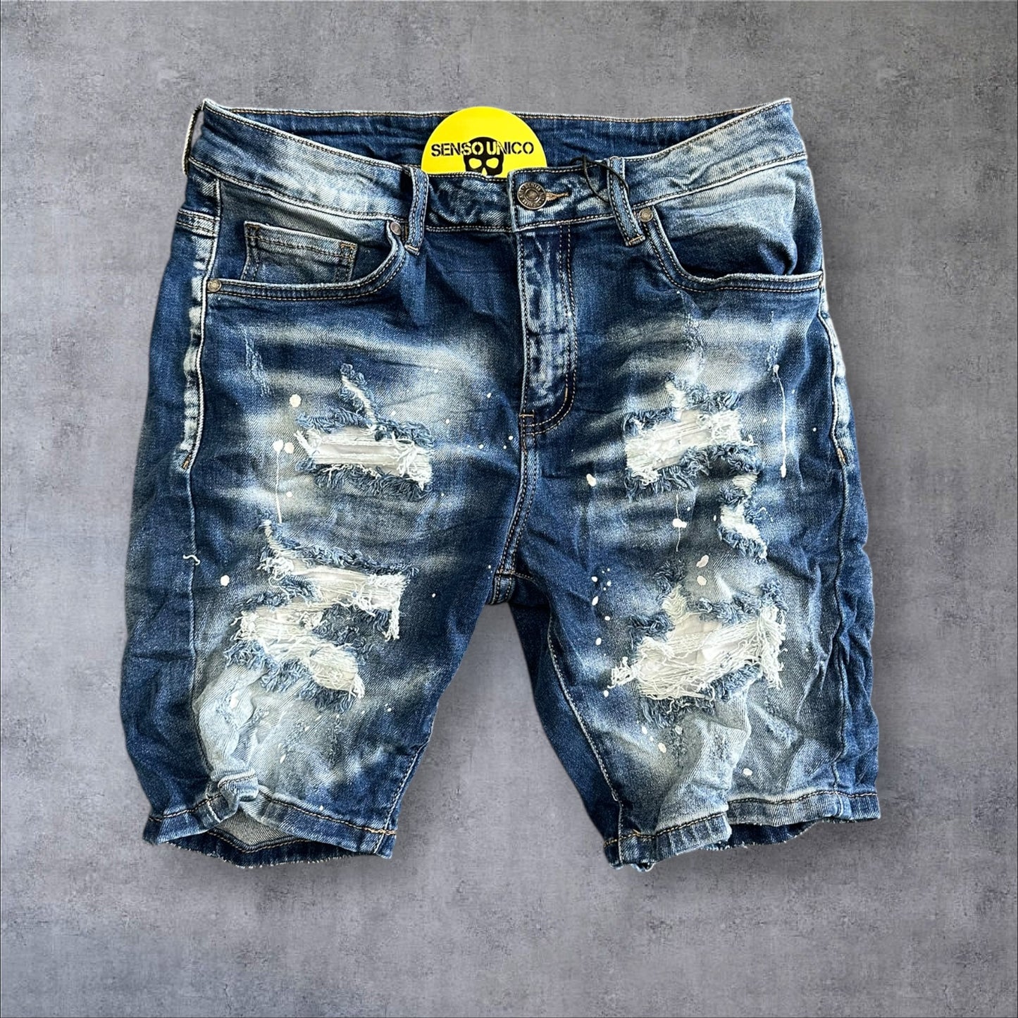 Jeans blu denim short