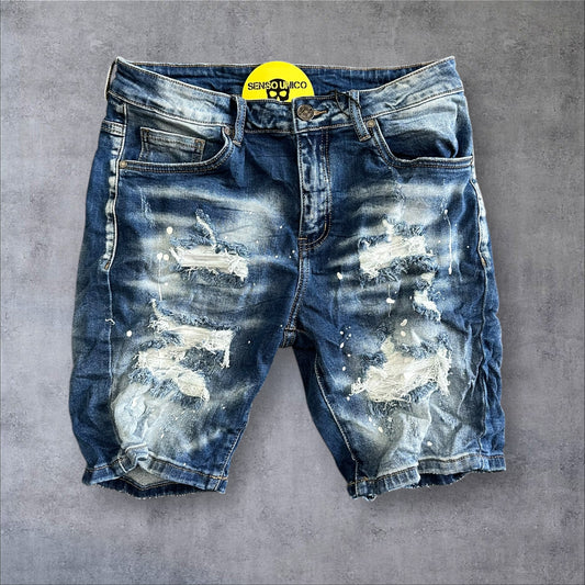 Jeans blu denim short