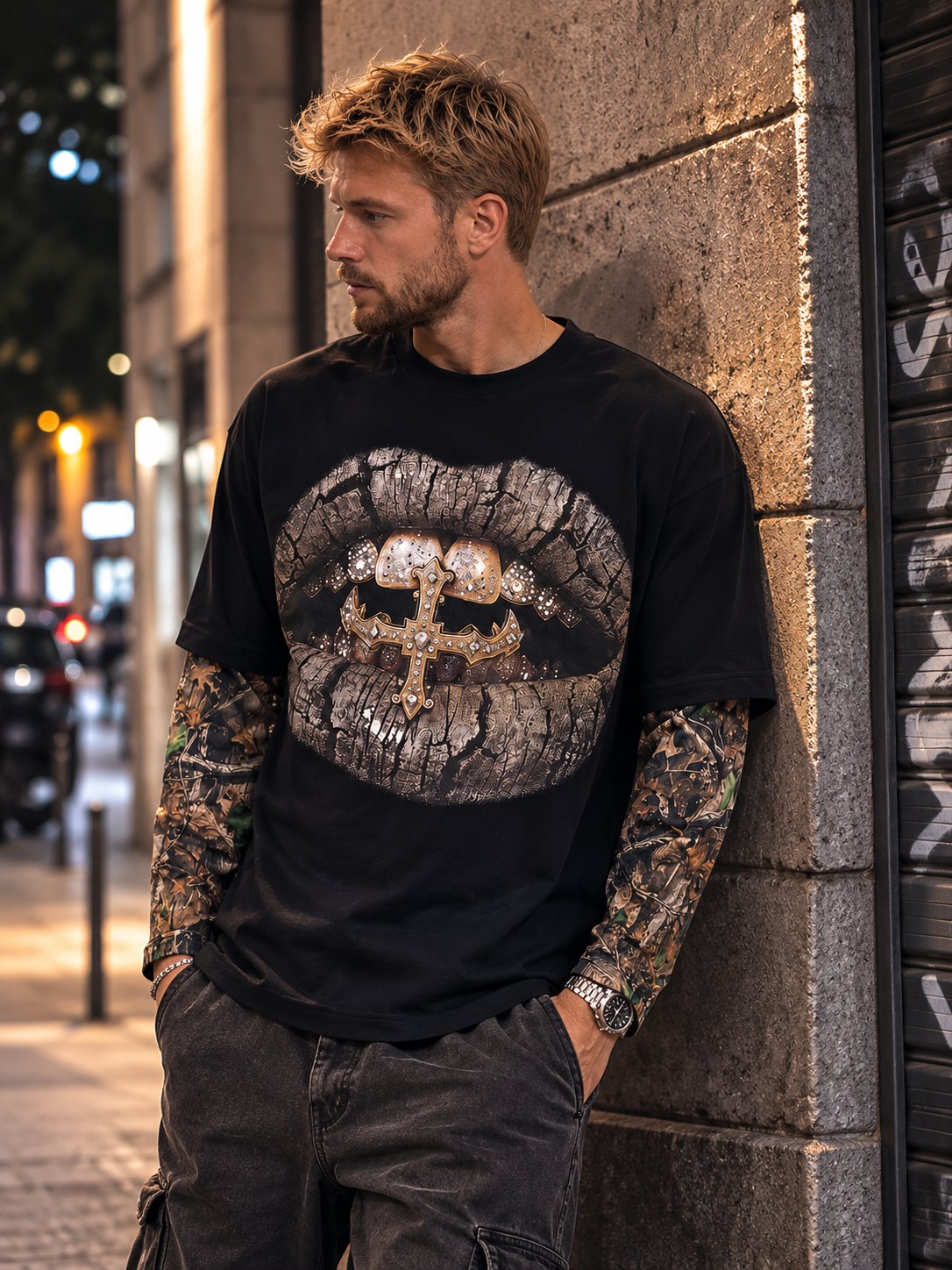 Longsleeve mouth cross